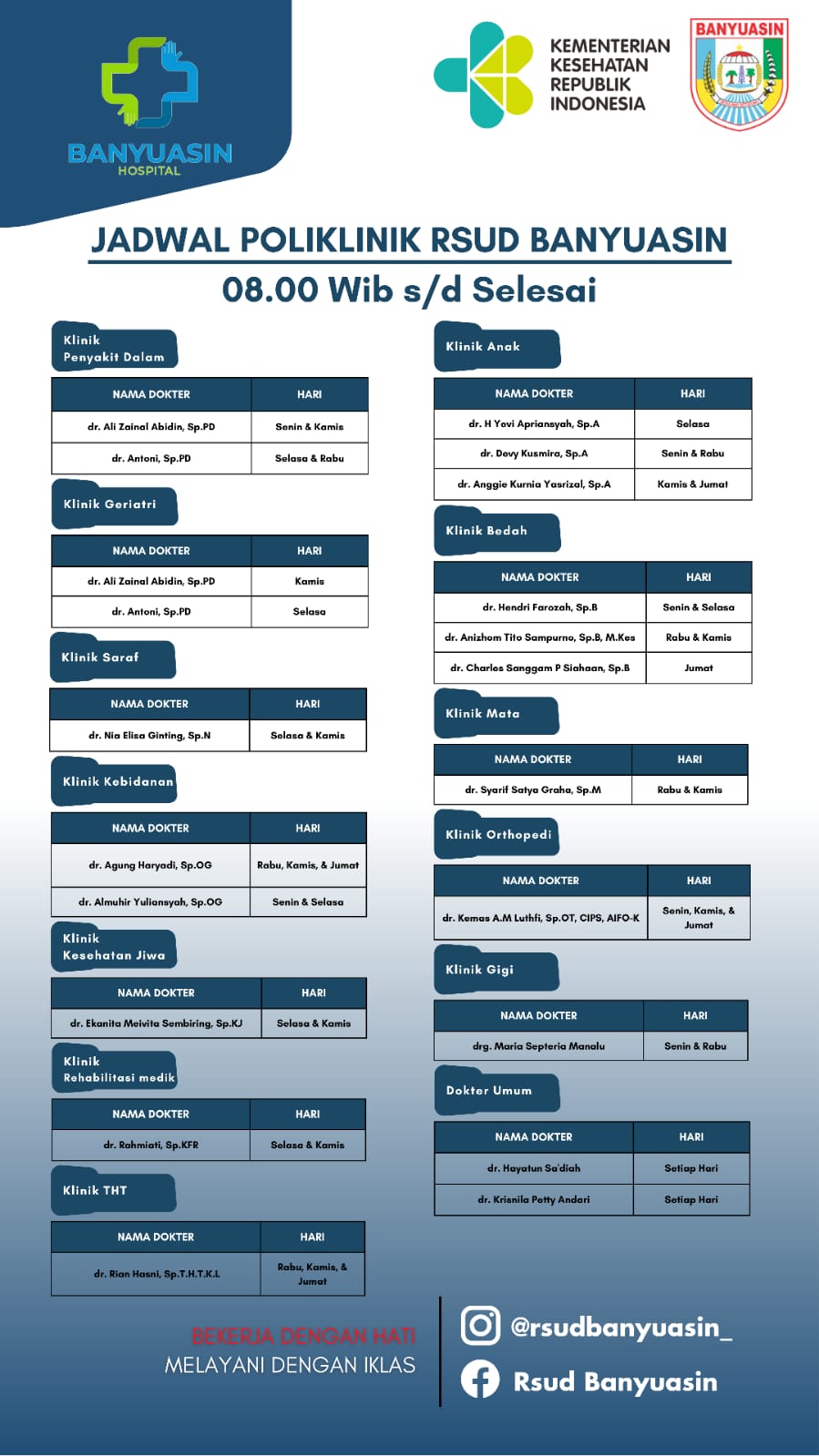 Jadwal Dokter Spesialis Di Rsud Banyuasin — Simbangda Kabupaten Banyuasin